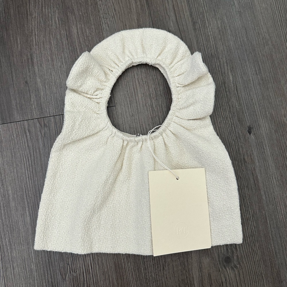 Recto Off-White Cotton Micro Gathered Tote
